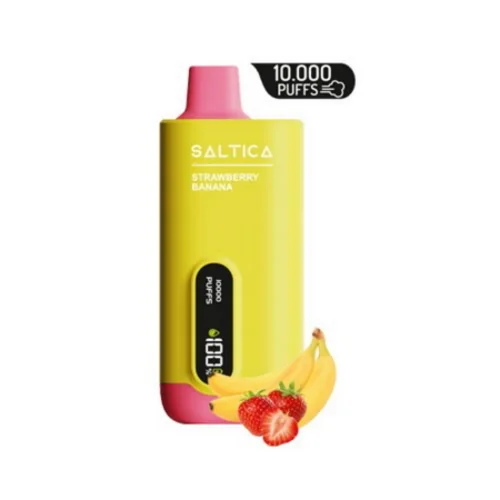 Saltica 10000 Strawberry Banana Puff – Dijital ekranlı
