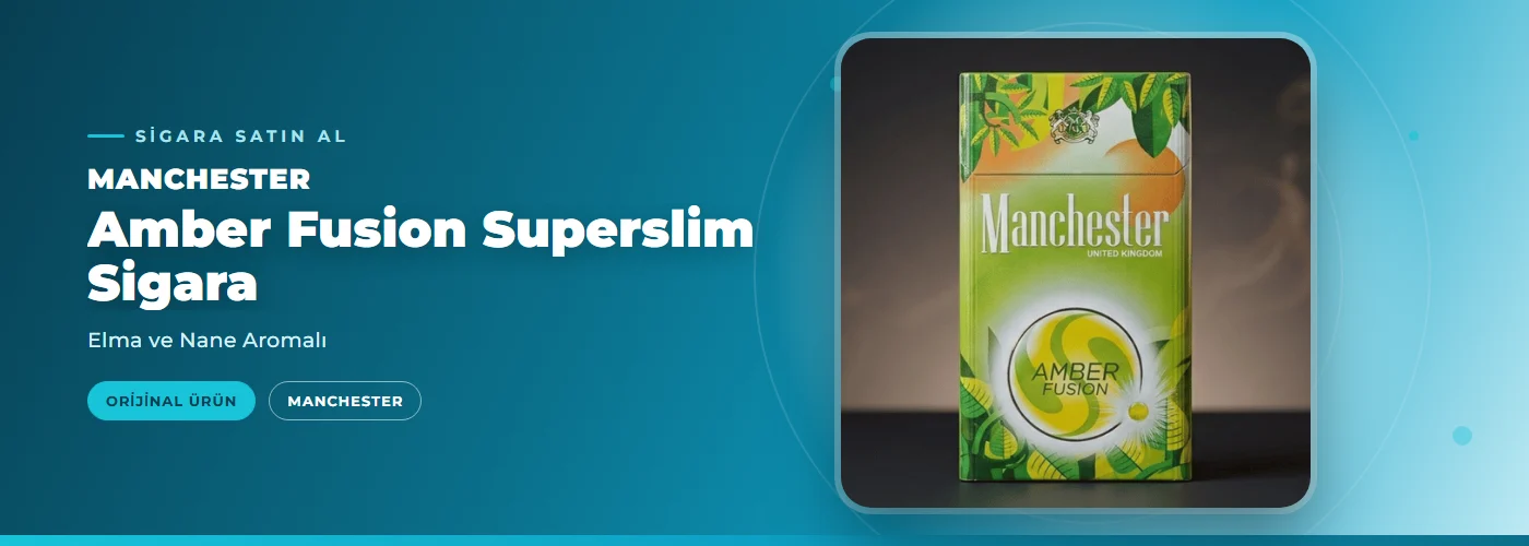Manchester Amber Fusion  Superslim Sigara – Elma ve Nane Aromalı